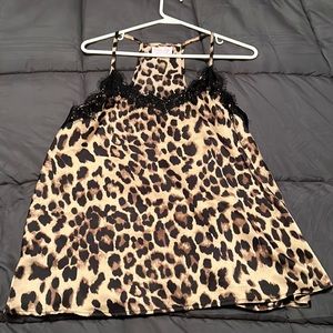 Pink Lily leopard lace tank